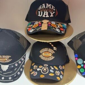 Embellished Game Day Football Cap